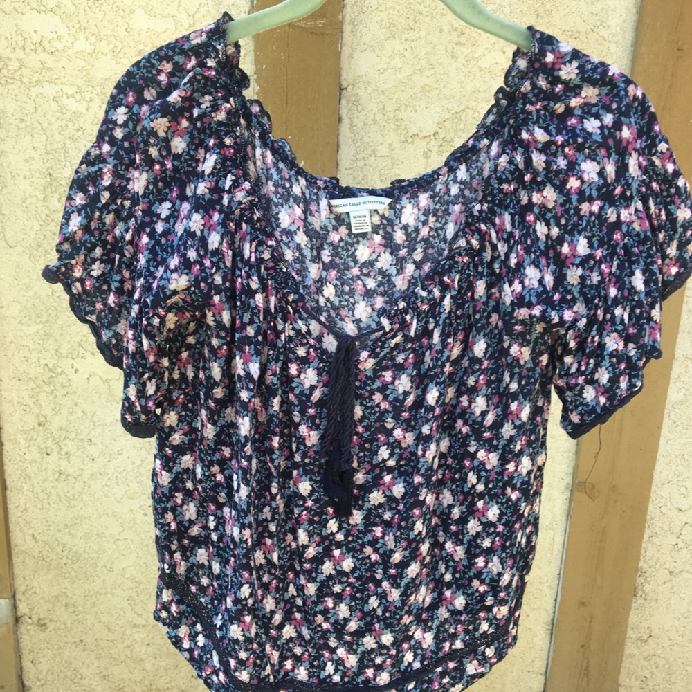 American Eagle Off the Shoulder Floral Top